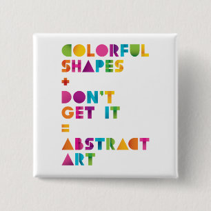 Abstracte kunst vierkante button 5,1 cm