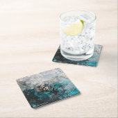 Abstracte kunst vierkante kartonnen onderzetter (Insitu)