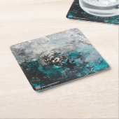 Abstracte kunst vierkante kartonnen onderzetter (Schuin)