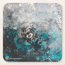 Abstracte kunst vierkante kartonnen onderzetter