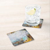 Abstracte kunst vierkante kartonnen onderzetter (Insitu)