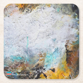 Abstracte kunst vierkante kartonnen onderzetter