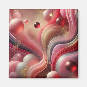 Abstracte kunst vierkante magneet