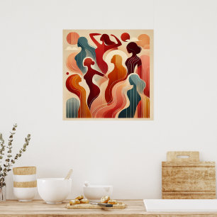 Abstracte kunst viert empowerment van vrouwen poster