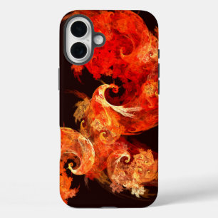 Abstracte kunst voor dansende vuurvogels iPhone 16 plus hoesje