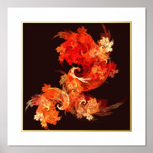 Abstracte kunst voor dansende vuurvogels folie afdrukken (Voorkant)