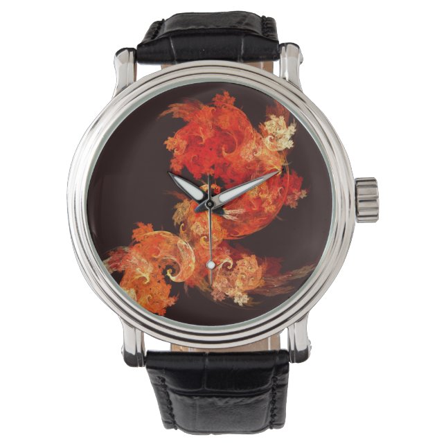 Abstracte kunst voor dansende vuurvogels horloge (Voorkant)
