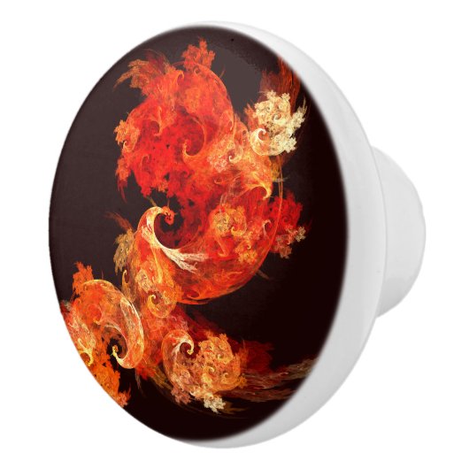 Abstracte kunst voor dansende vuurvogels keramische knop (Rechts)