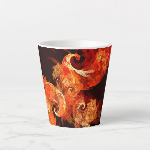 Abstracte kunst voor dansende vuurvogels latte mok