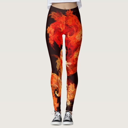 Abstracte kunst voor dansende vuurvogels leggings (Voorkant)