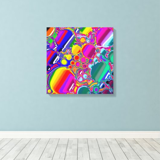 Abstracte kunst voor regenboogblast canvas afdruk (Insitu (Houten vloer))