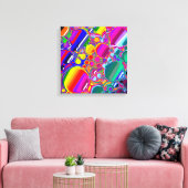 Abstracte kunst voor regenboogblast canvas afdruk (Insitu (Woonkamer))