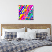 Abstracte kunst voor regenboogblast canvas afdruk (Insitu (Slaapkamer))
