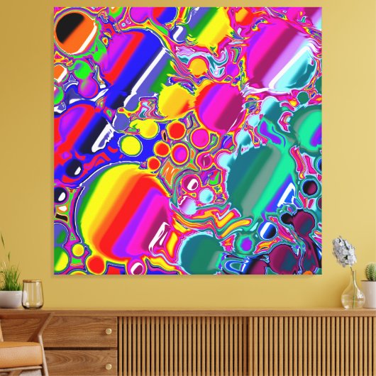 Abstracte kunst voor regenboogblast canvas afdruk (Insitu (Woonkamer))