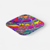 Abstracte kunst voor regenboogblast papieren bordje (Gebogen)
