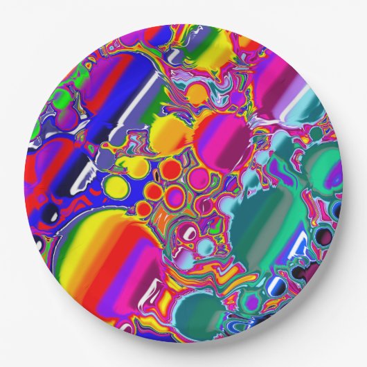 Abstracte kunst voor regenboogblast papieren bordje (Voorkant)