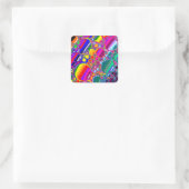 Abstracte kunst voor regenboogblast vierkante sticker (Tas)