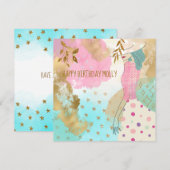 Abstracte Kunst Vrouwelijke Hoed Turkoois Roze Gel (Voorkant / Achterkant)