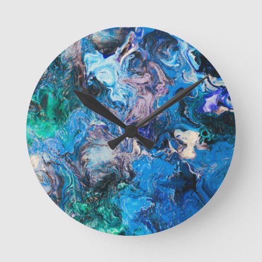 Abstracte kunst wandklok ronde klok (Voorkant)