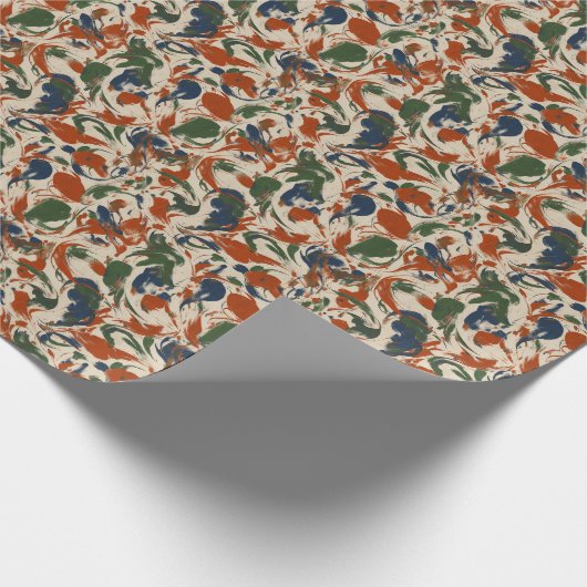 Abstracte Kunst Warm Herfst Kleur Paint Pattern Cadeaupapier (Hoek)