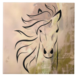 abstracte kunst Wild Horse Tegeltje