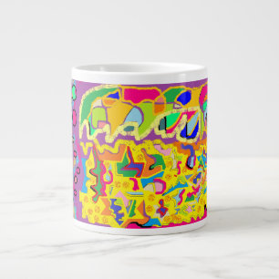 Abstracte kunst zoals Josephs Multi gekleurde jas! Extra Grote Beker