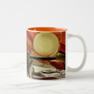 Abstracte Kunst Zuidwestelijke Lucht Tweekleurige Koffiemok