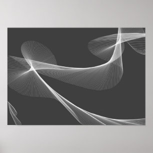 Abstracte Kunst - Zwart en Wit Poster