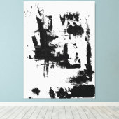Abstracte Kunst, Zwart-wit Extra groot canvas Afdruk (Insitu (Houten vloer))