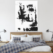Abstracte Kunst, Zwart-wit Extra groot canvas Afdruk (Insitu (Slaapkamer))