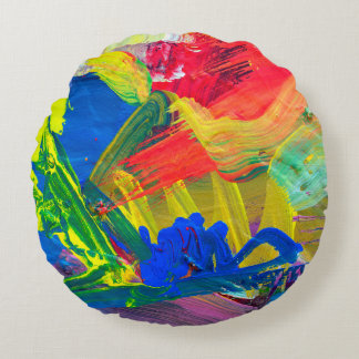 Abstracte kunstachtergrond. Met de hand geschilder Rond Kussen