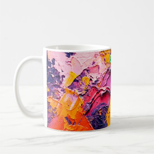 Abstracte kunstachtergrond. Olieverf op canvas. M Koffiemok (Links)