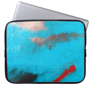 Abstracte Kunstachtergrond, verf, fijn, blauw, can Laptop Sleeve