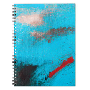 Abstracte Kunstachtergrond, verf, fijn, blauw, can Notitieboek
