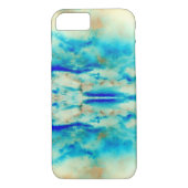 Abstracte kunstblauwe turquoise aqua crème iPhone  Case-Mate iPhone Case (Achterkant)