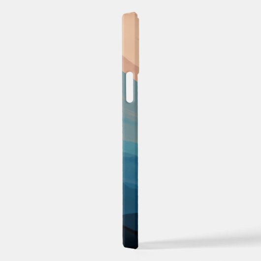 Abstracte kunstblindroze en blauwe Waterverf iPhone Hoesje (Rechterkant)