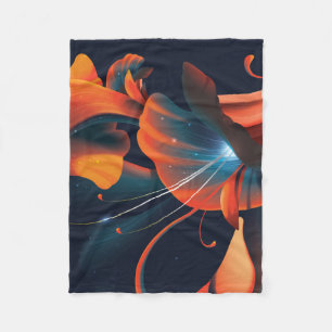 Abstracte kunstbloem fleece deken