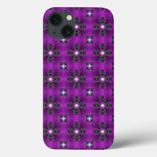 Abstracte kunstbloemen en sterren iPhone 13 hoesje