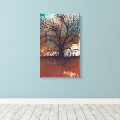 Abstracte kunstboom Waterverf inkt Canvas Afdruk (Insitu (Houten vloer))