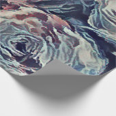 Abstracte kunstborstel gestructureerde rozen afdru cadeaupapier (Hoek)