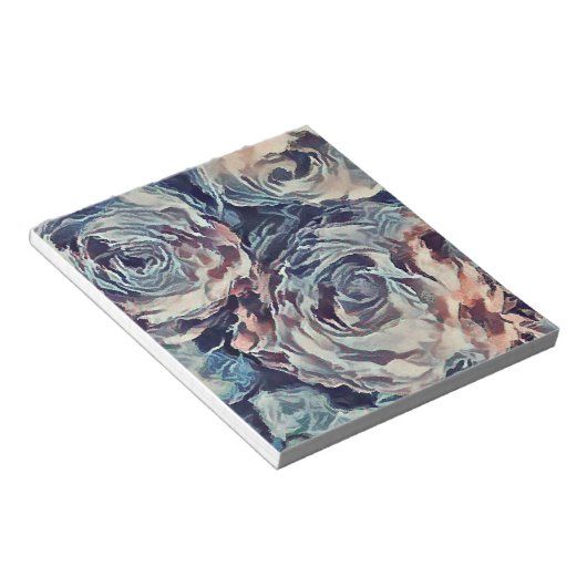 Abstracte kunstborstel gestructureerde rozen afdru notitieblok (Schuin)