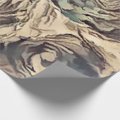 Abstracte kunstborstelgetextureerde rozen afdrukke cadeaupapier (Hoek)