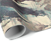 Abstracte kunstborstelgetextureerde rozen afdrukke cadeaupapier (Rol Hoek)