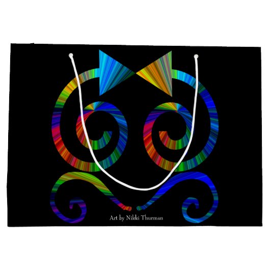 Abstracte kunstcadeau large cadeautasje (Achterkant)