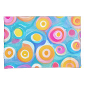 Abstracte Kunstcirkels Fel Kleuren Aangepaste Naam Kussensloop (Voorkant-Rechts)