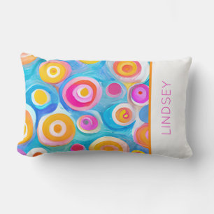 Abstracte kunstcirkels Heldere kleuren Modern NAME Kussen