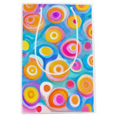Abstracte kunstcirkels kleurrijk helder plezier medium cadeauzakje (Voorkant)