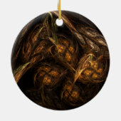 Abstracte kunstcirkelvormgeving moeder aarde keramisch ornament (Achterkant)