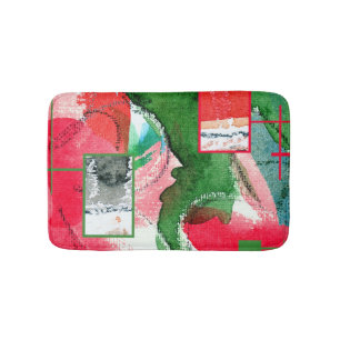 abstracte kunstcollage, gemengde media en waterver badmat