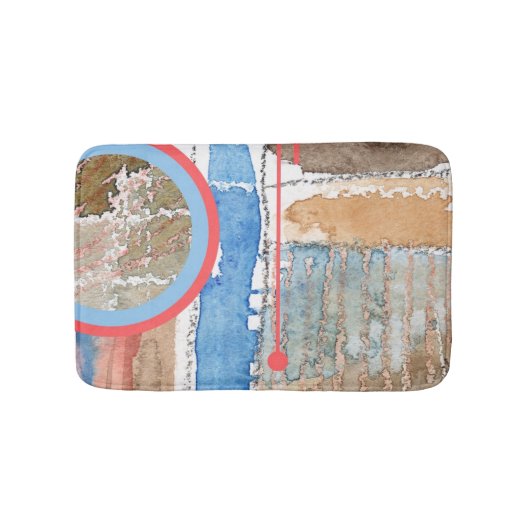 abstracte kunstcollage, gemengde media en waterver badmat (Voorkant)